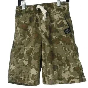 Lucky Brand Boys Small Camo Cotton Cargo Shorts Drawstring Pull-On Summer Casual